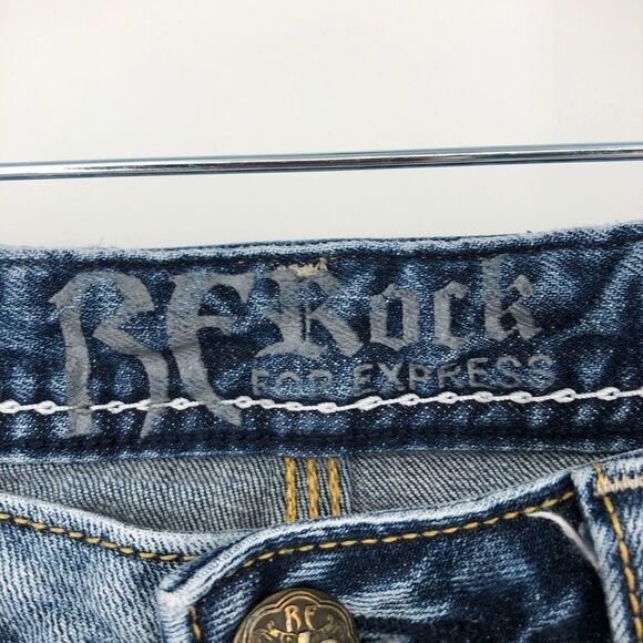 Rerock for Express Straight Jeans Womens 4 Light Wash - Picture 5 of 13